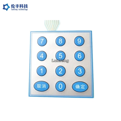 Teclado polivinílico de encargo 3M Adhesive Pantone Color del interruptor de membrana