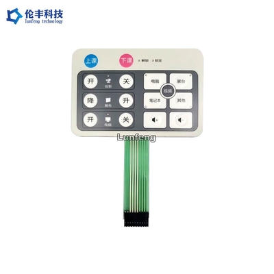 Interruptor de membrana modificado para requisitos particulares del diseño LED, telclado numérico grabado en relieve de la membrana de las llaves LED