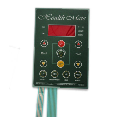 Tipo de llave de membrana teclado LED en color verde Protección IP65