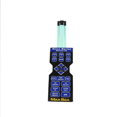 Un buen precio. Conmutador de membrana plana de 12 V de voltaje nominal de CC con diseño personalizado y resistencia de contacto de 100 mΩ en línea