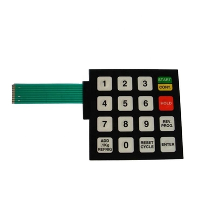 Nivel de protección IP65 teclado de membrana LED con tono de 2,54 mm y color LED blanco