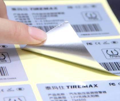 Un buen precio. Silver Sticker Label with Temperature Resistance Up To 80°C, Permanent Or Removable Adhesive for Smooth Surfaces en línea