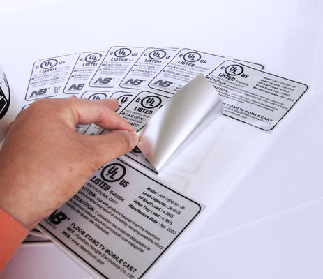 Un buen precio. Impresión personalizada resistente a los rayos UV, resistente al agua, etiqueta de pegatina de plata, pegatina para código de barras en línea