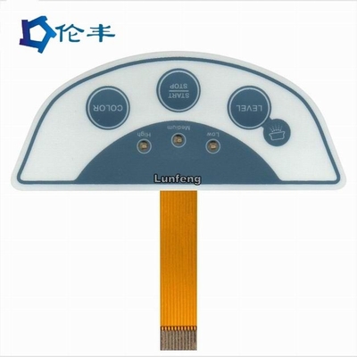 Un buen precio. Teclado táctil de encargo adhesivo de 3M 467 táctiles LED del interruptor de la bóveda del metal de la membrana de FPC en línea