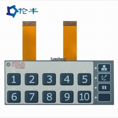 Un buen precio. El interruptor de membrana del gris LED FPC grabó en relieve el telclado numérico táctil del interruptor del botón en línea